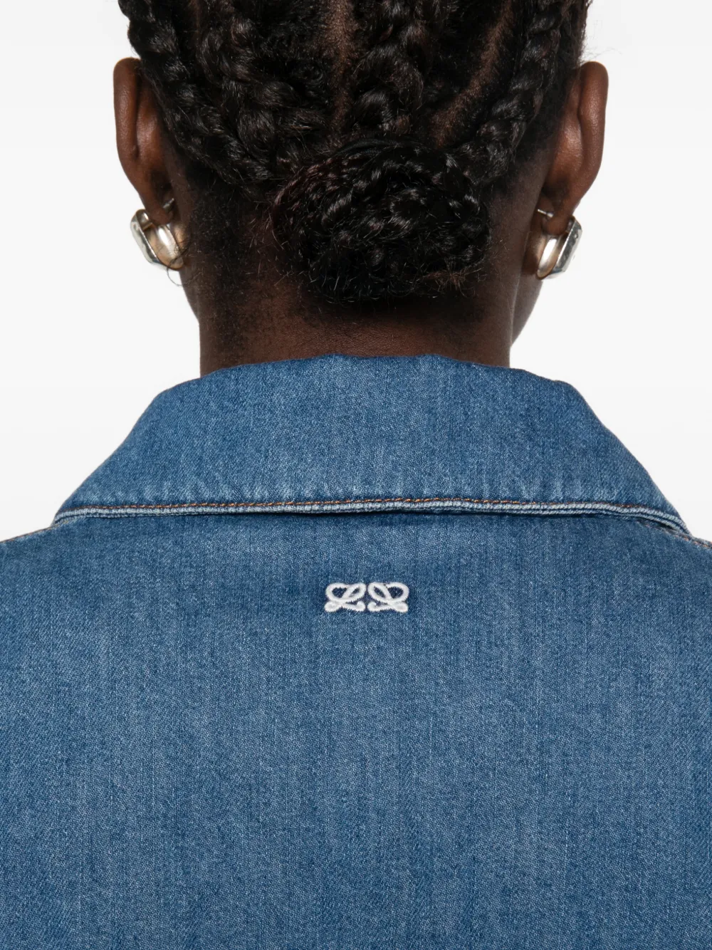 LOEWE Spijkerjack met geborduurd logo Blauw