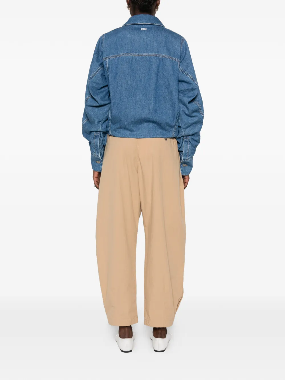 LOEWE Spijkerjack met geborduurd logo Blauw
