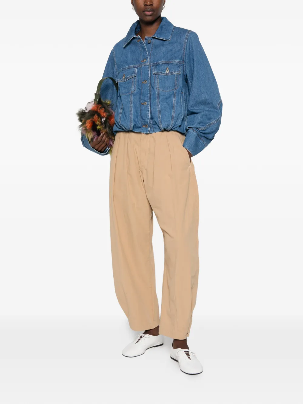 LOEWE Spijkerjack met geborduurd logo Blauw