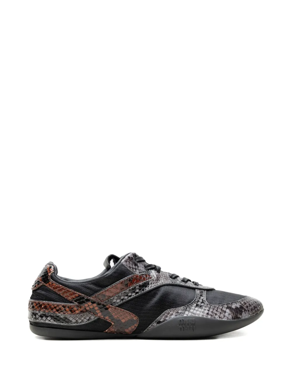 Miu Miu Gymnasium snakeskin-effect sneakers - Black