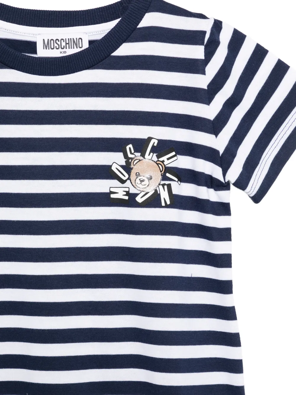 Moschino Kids Gestreepte jurk Blauw