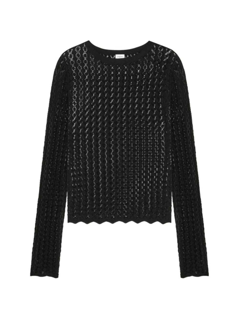 Saint Laurent openwork long-sleeve top - Schwarz