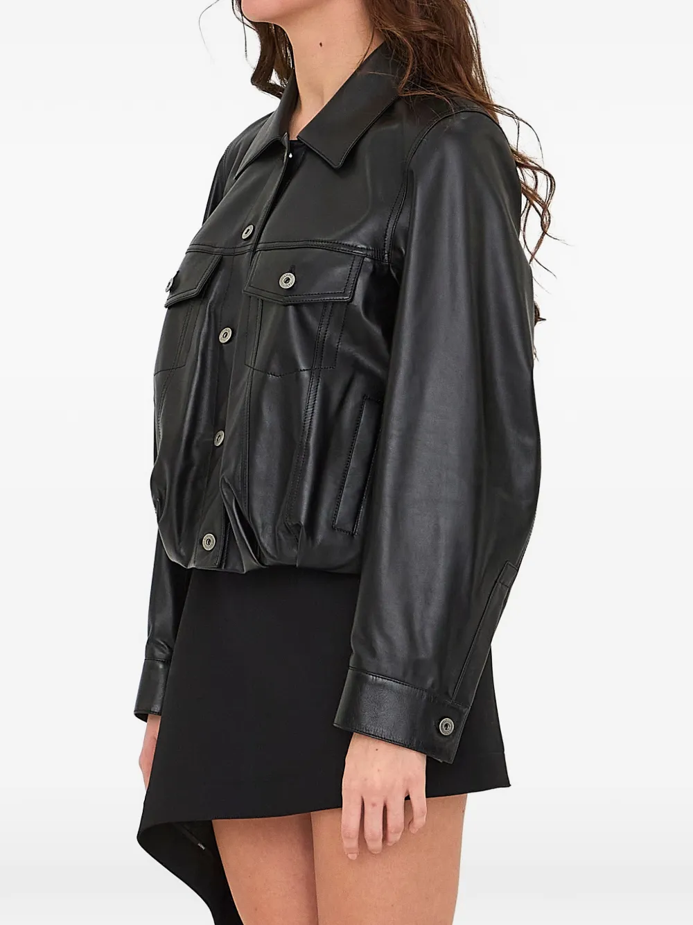  Loewe Button-up Cropped Jacket - Black 