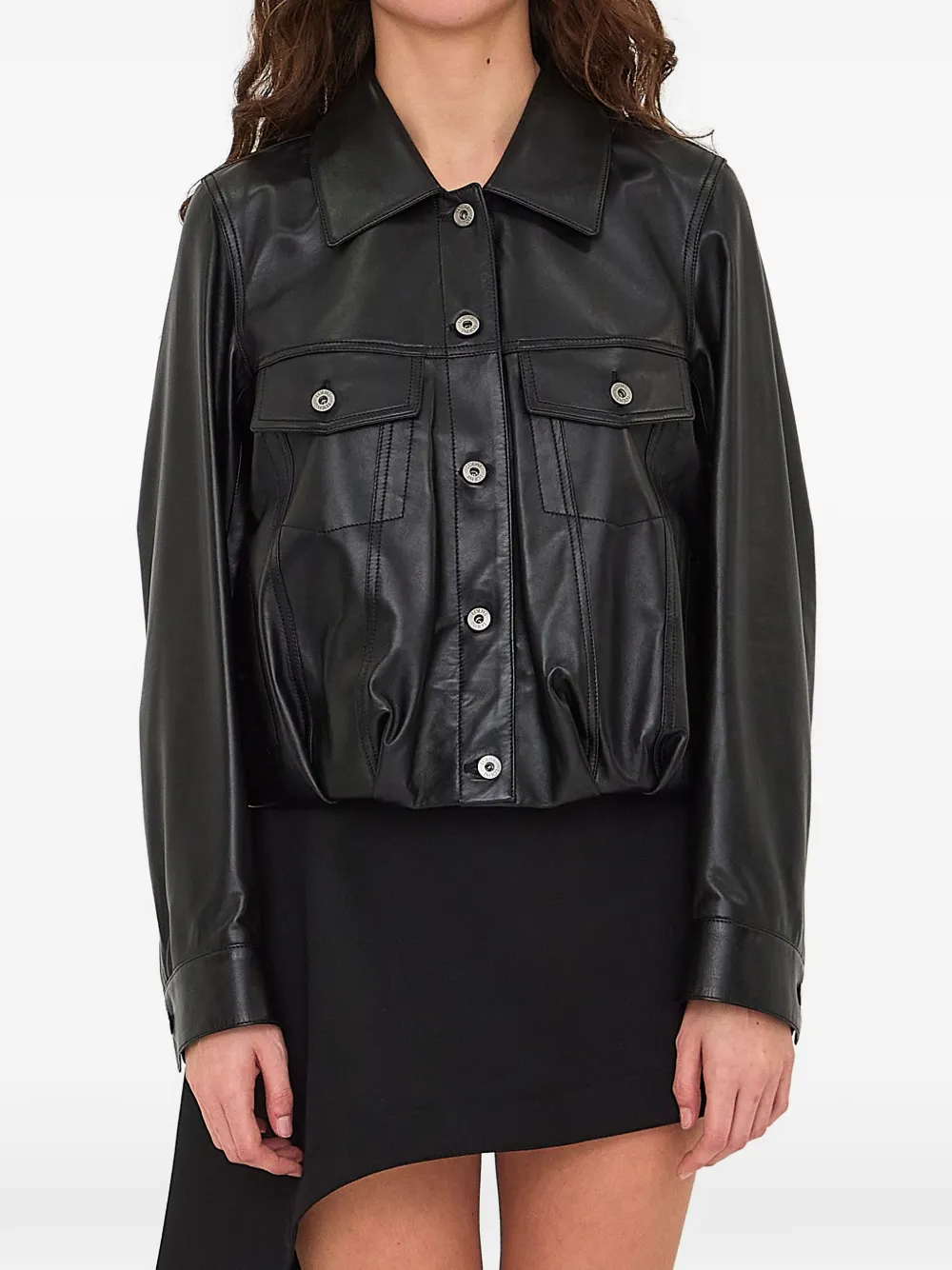 LOEWE button-up cropped jacket - Nero