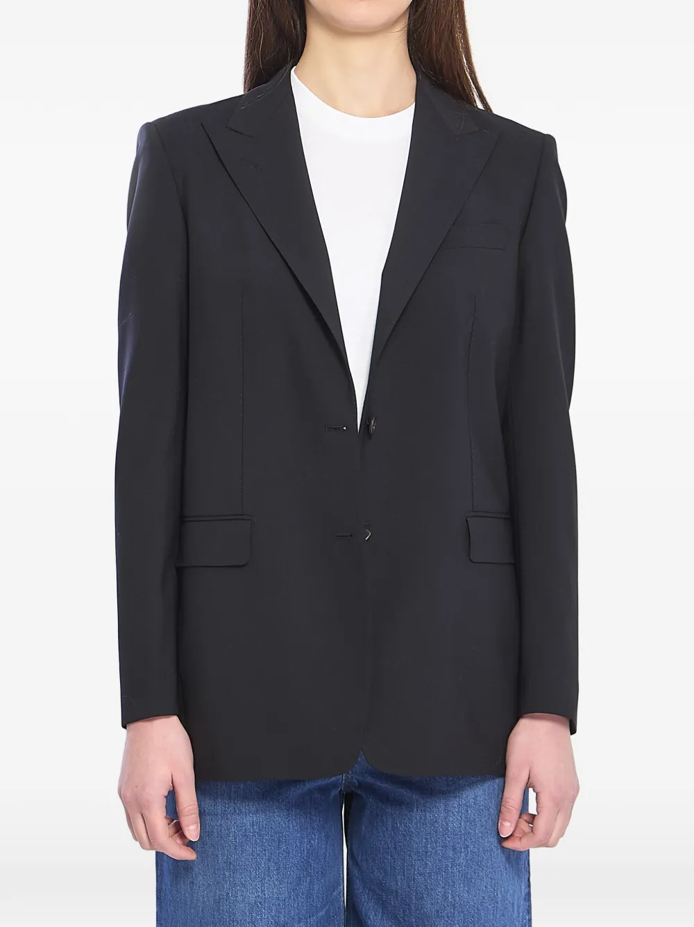 Tagliatore peak-lapel single-breasted blazer - Nero