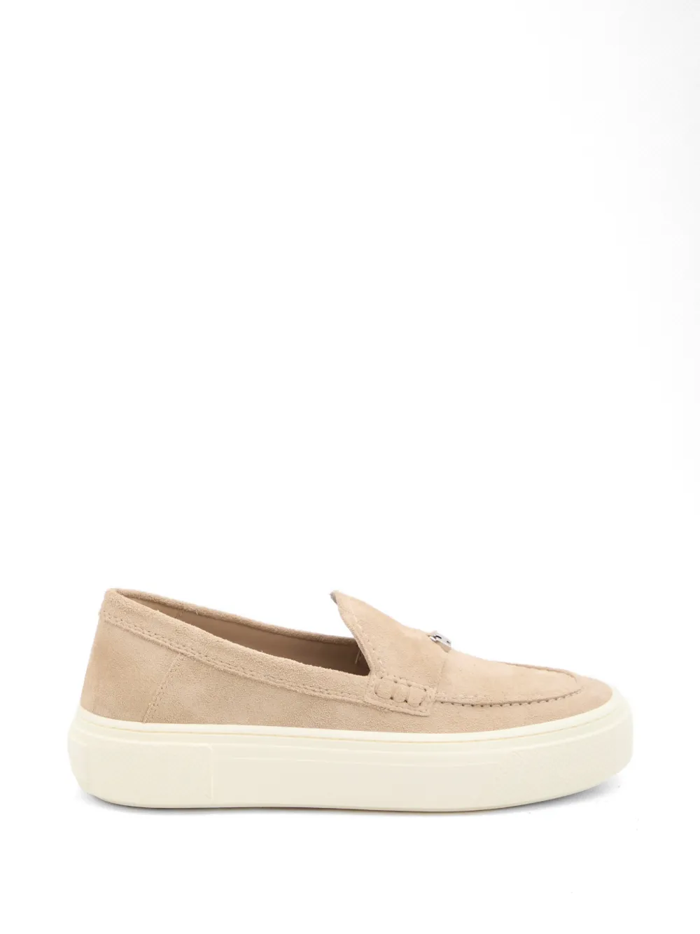 Hogan Crosswind suede charm loafers - Nude