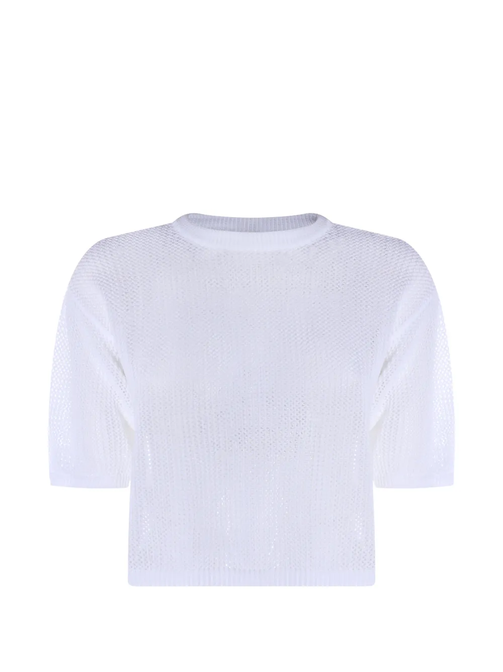 Antonelli pointelle-knit T-shirt - Bianco
