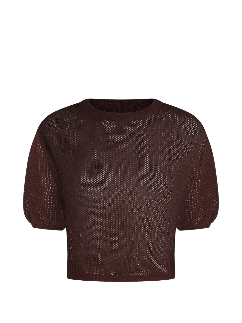 Antonelli pointelle-knit top - Marrone