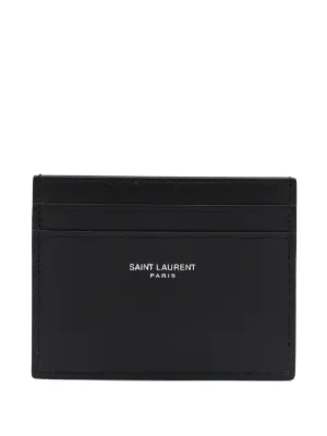 Saint Laurent logo-stamp Card Holder | Black | FARFETCH