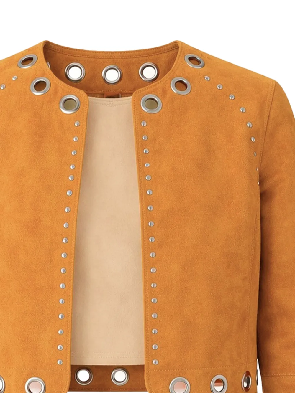  Zut Darby Studded Suede Jacket - Orange 