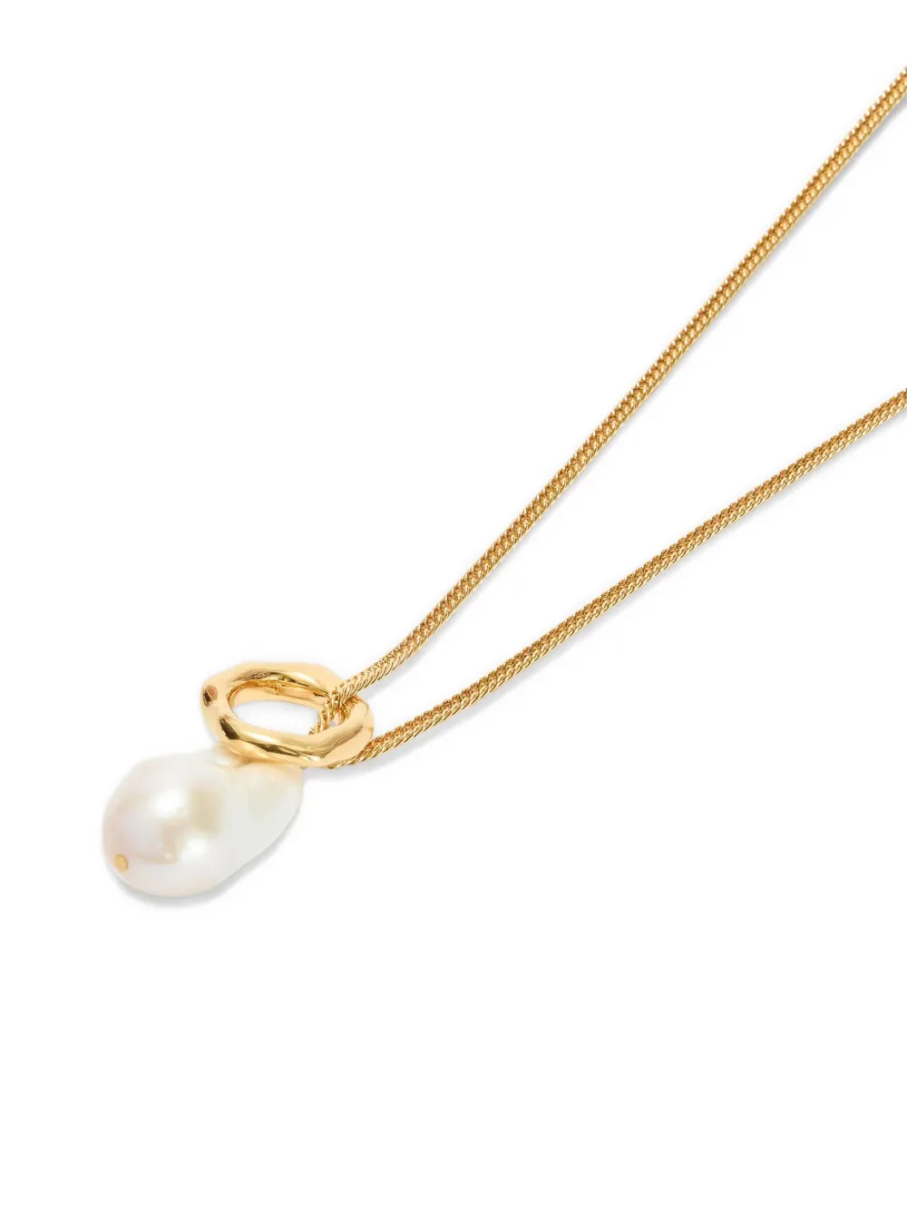  Jil Sander Irregular Shape Pearl Necklace - Gold 