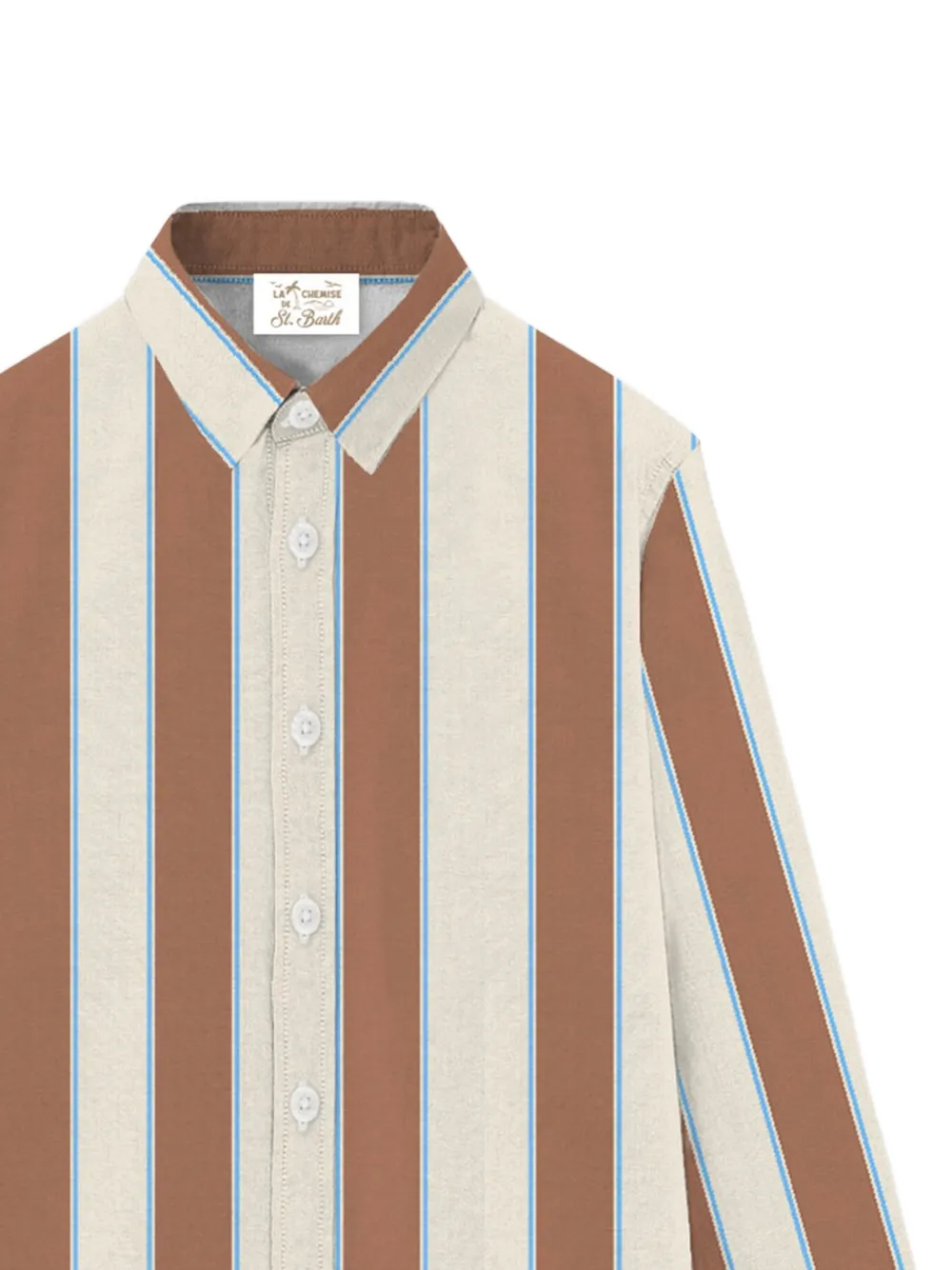  Mc2 Saint Barth Brigitte Striped Button Shirt - Brown 