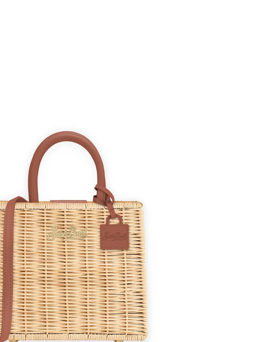 MC2 Saint Barth Shopper met rieten detail Beige