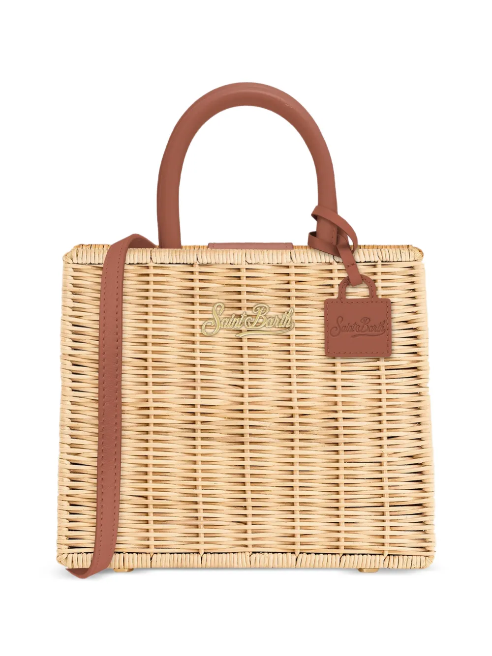 MC2 Saint Barth Shopper met rieten detail Beige