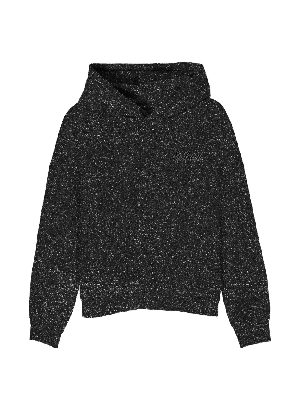 Mc2 Saint Barth Mindy Lurex Hoodie In Black