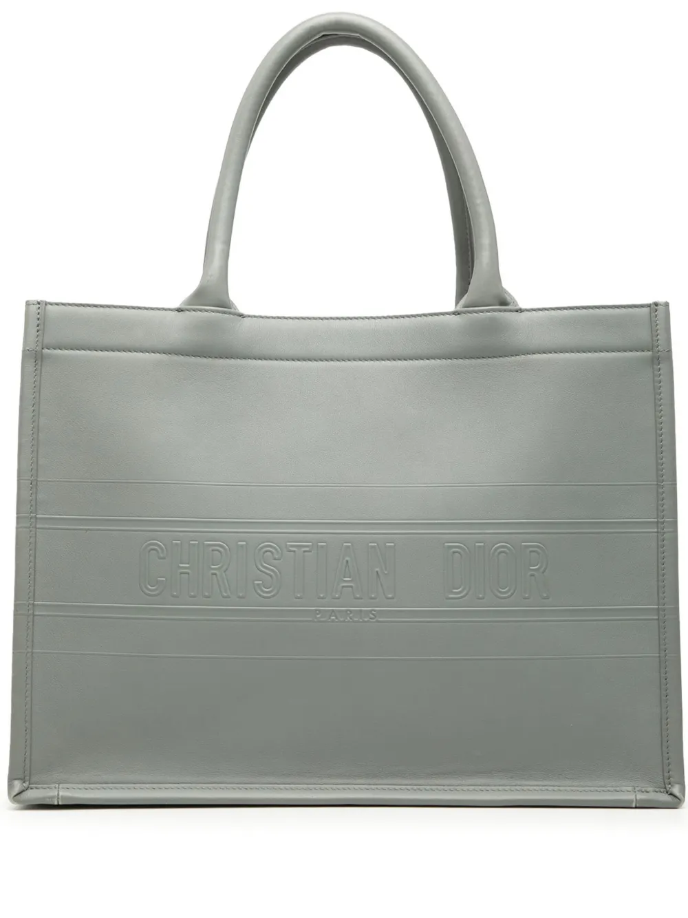 Christian Dior Pre-Owned 2020 Medium Embossed Leather Book tote bag - Grigio