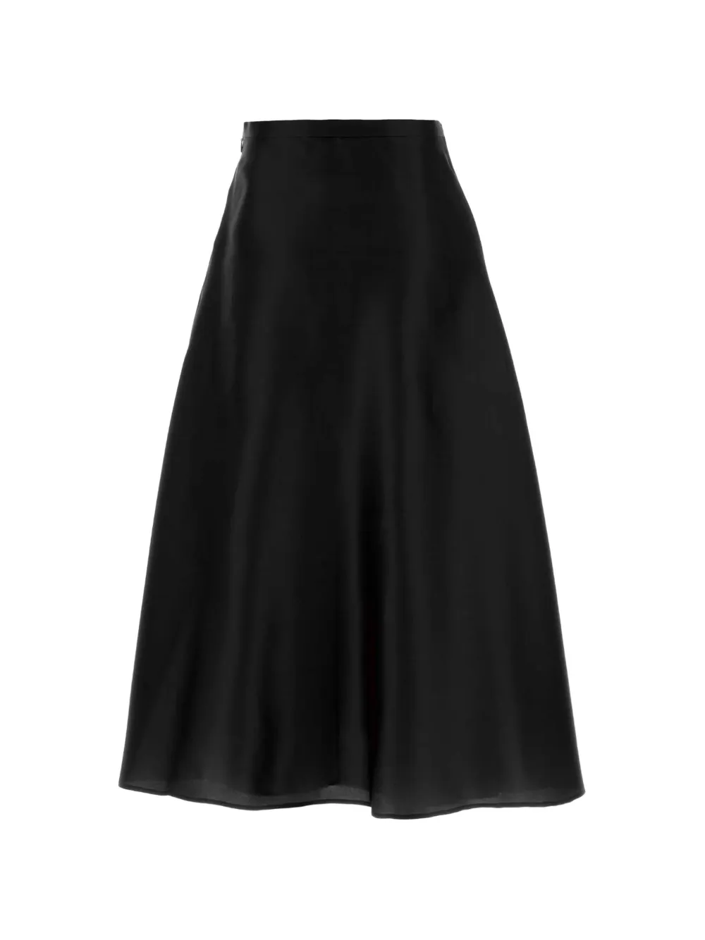  Alberta Ferretti Silk Pleated Midi Skirt - Black 