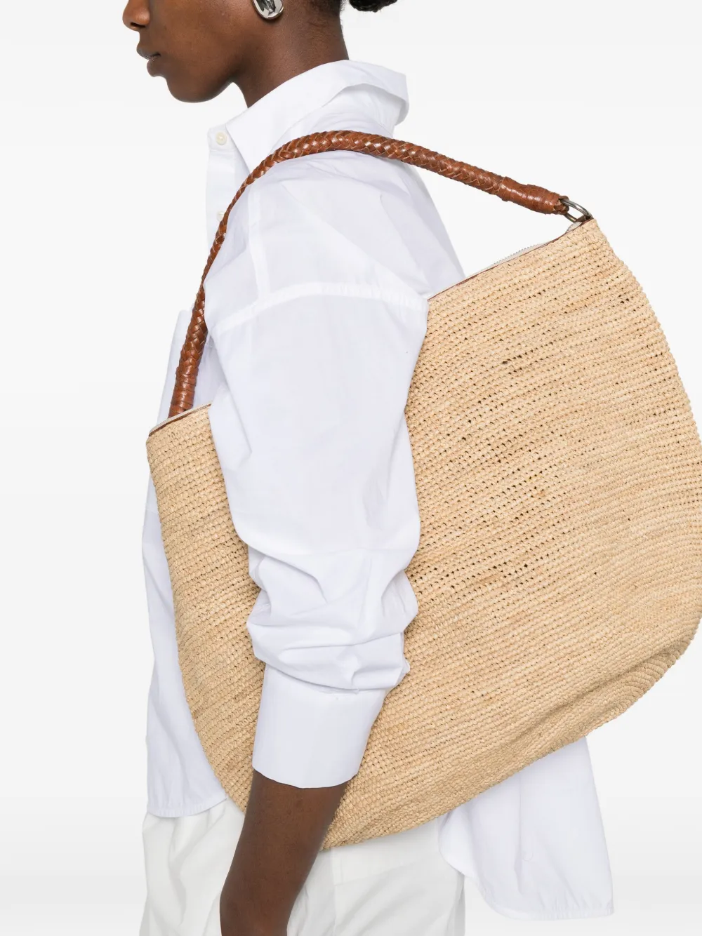  Ibeliv Zipped Woven Beach Bag - Neutrals 
