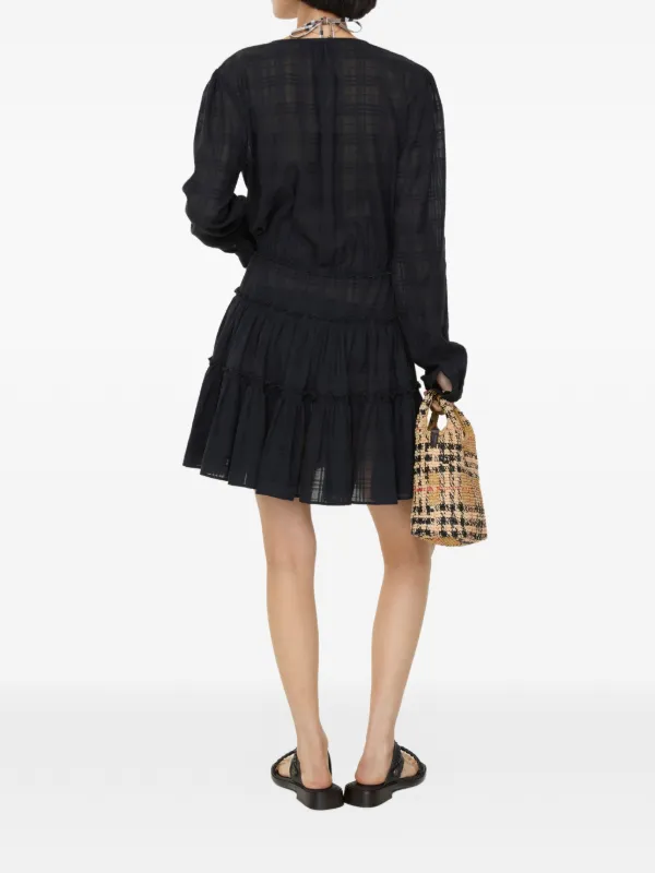 Burberry チェック コットンボイル ドレス | ブラック | FARFETCH JP