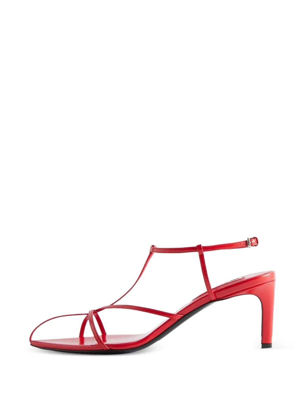  Jil Sander Strap Heeled Sandals - Red 