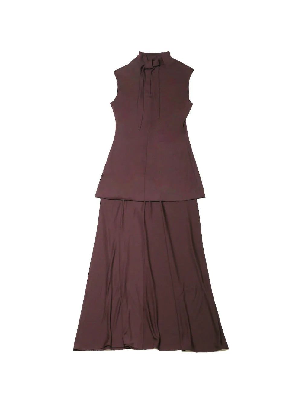 Jil Sander layered sleeveless maxi dress - Marrone