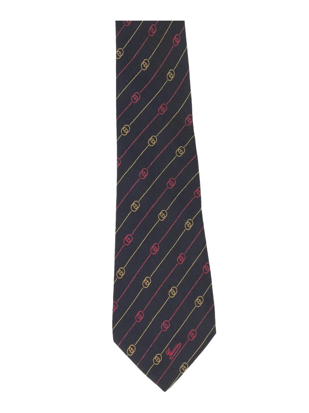 Interlocking G Logo Striped Tie