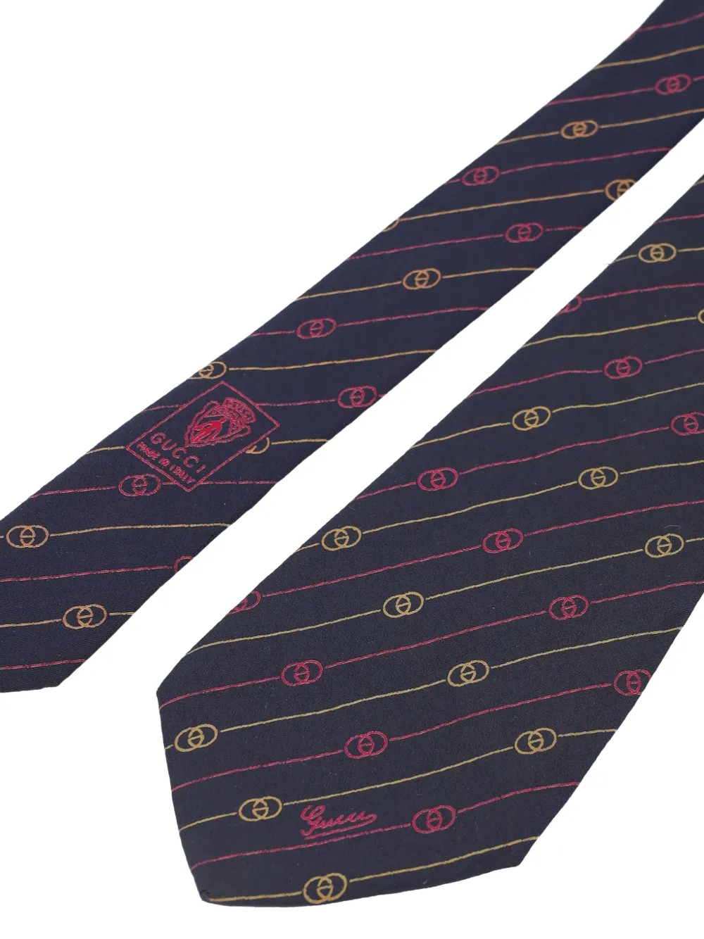 Interlocking G Logo Striped Tie