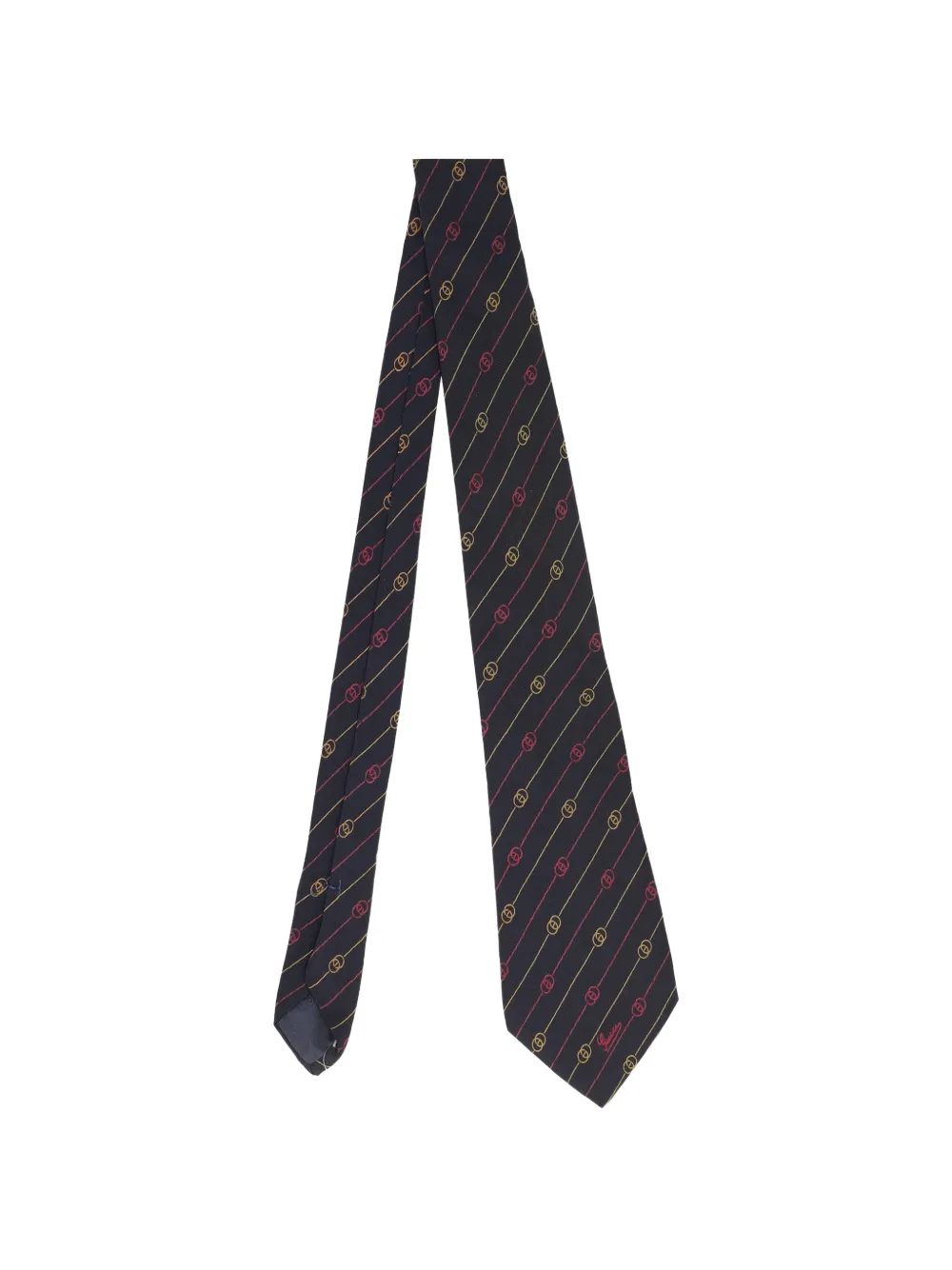 Gucci Pre-Owned interlocking G logo striped tie - Blu