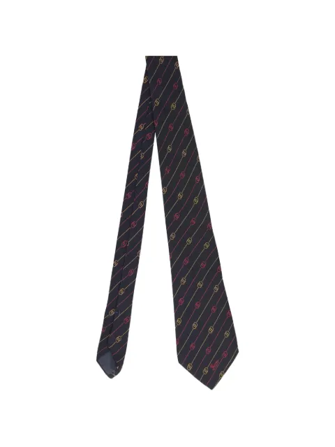 Gucci Pre-Owned interlocking G logo striped tie