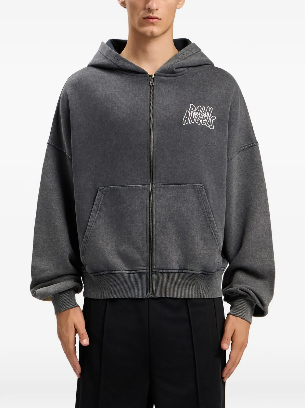 Palm Angels graphic zipped hoody - Grey