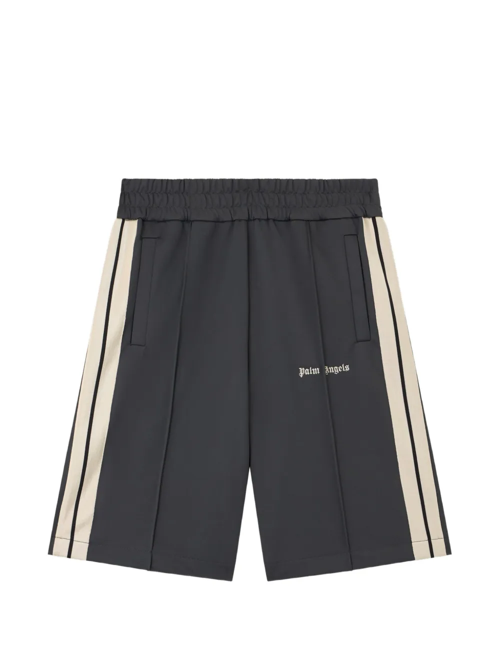 Palm Angels logo stripe track shorts - Grigio