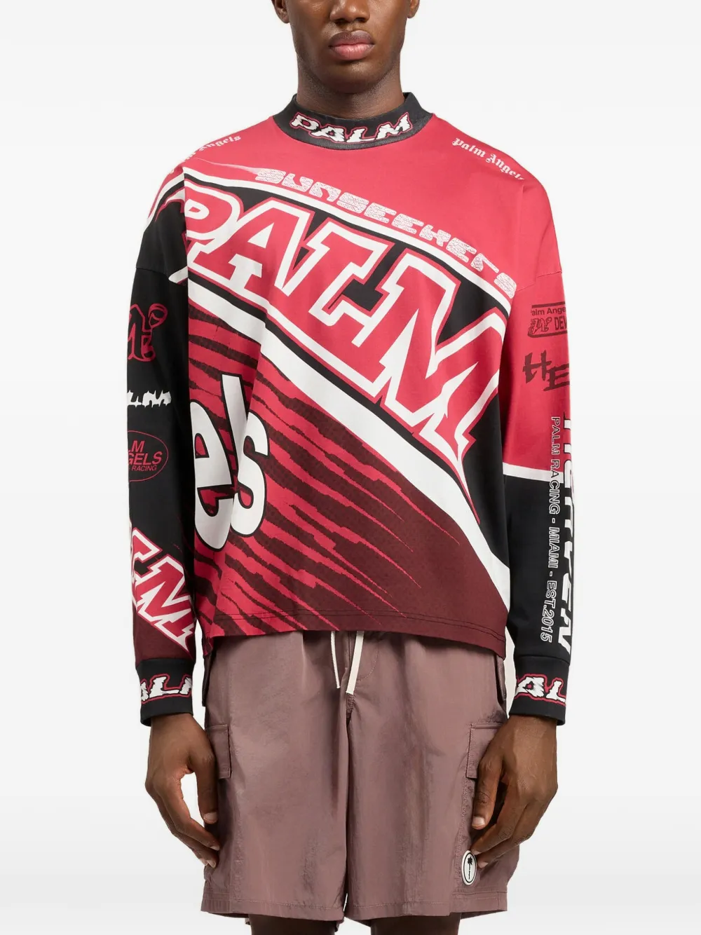 Palm Angels T-shirt met grafische print Rood