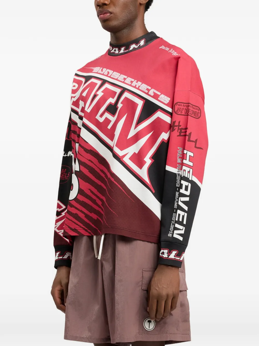 Palm Angels T-shirt met grafische print Rood