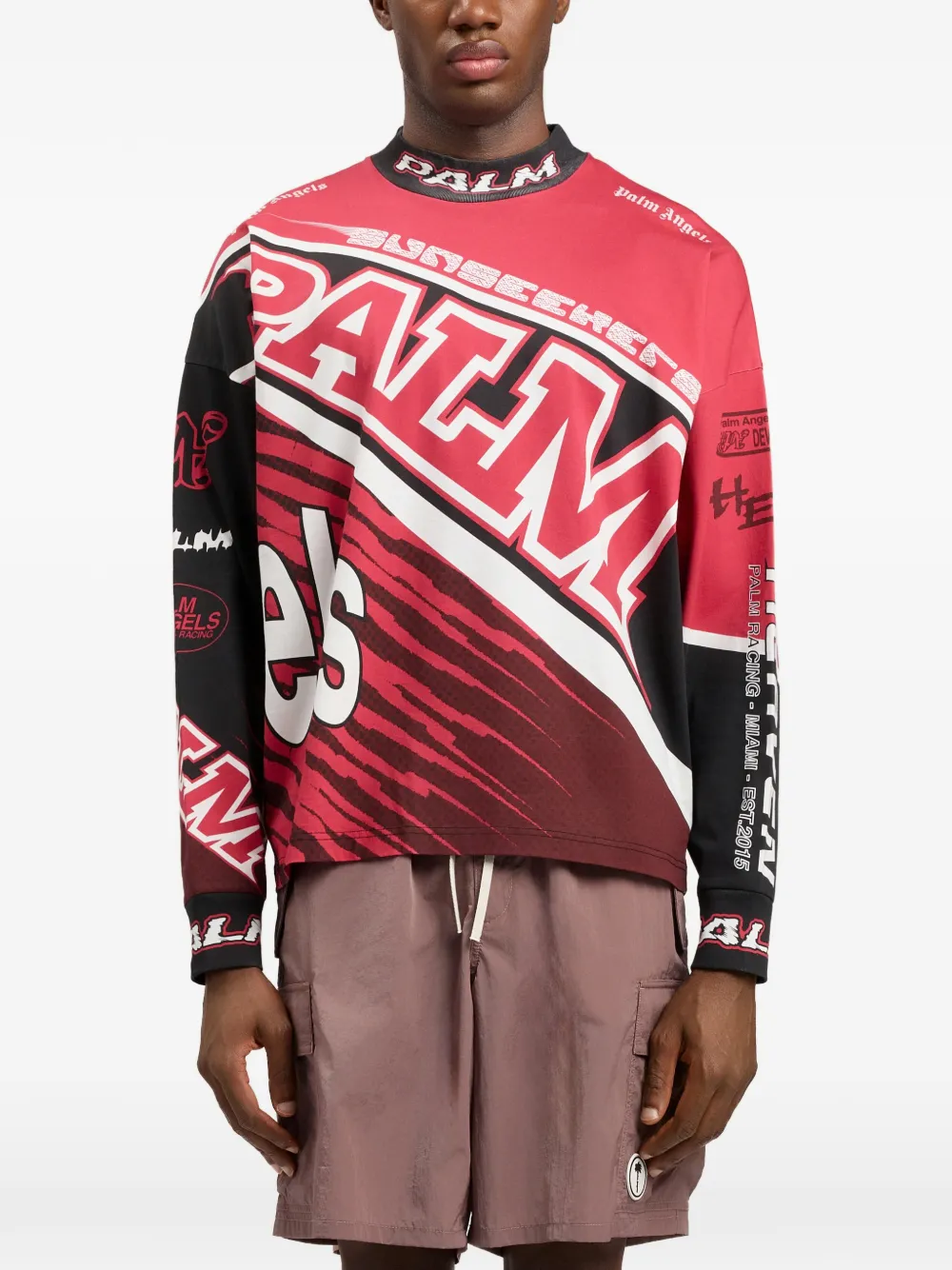Palm Angels T-shirt met grafische print Rood