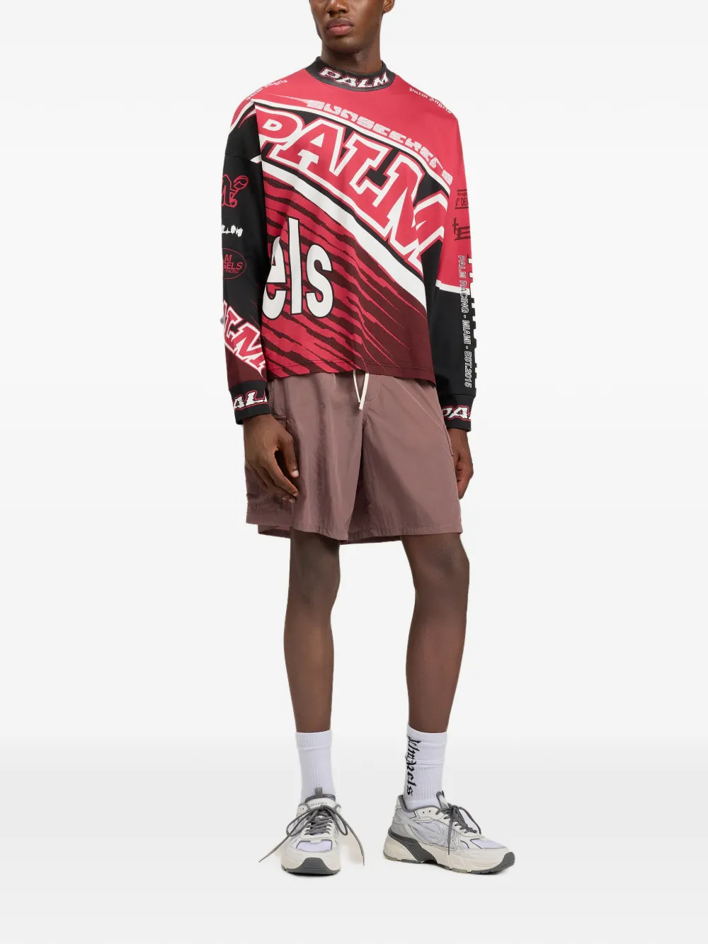 Palm Angels T-shirt met grafische print Rood