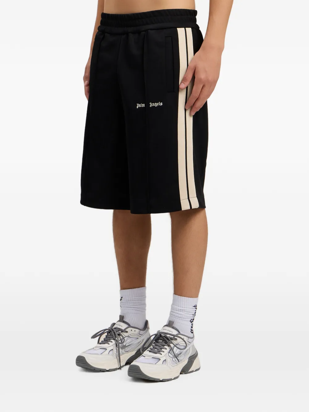 Palm Angels Trainingsshorts met geborduurd logo Zwart