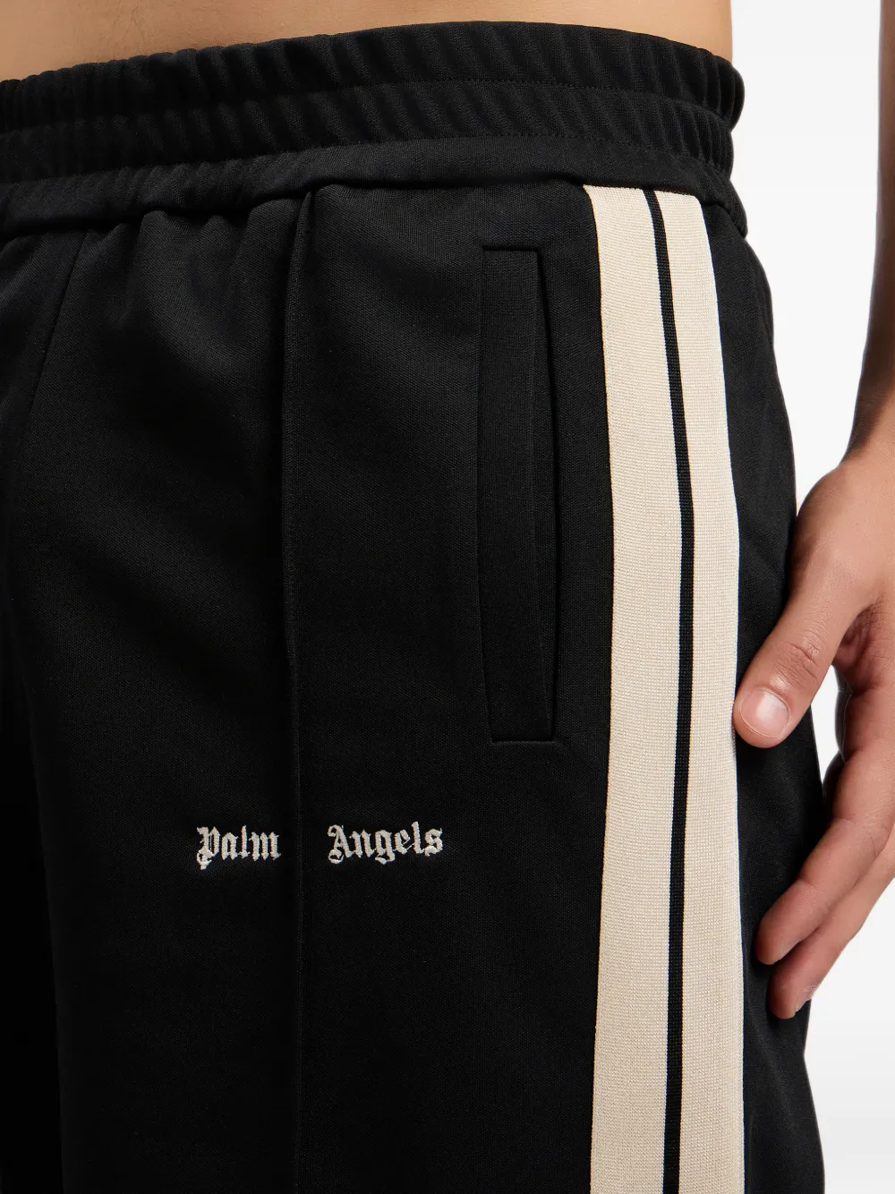 Palm Angels Trainingsshorts met geborduurd logo Zwart