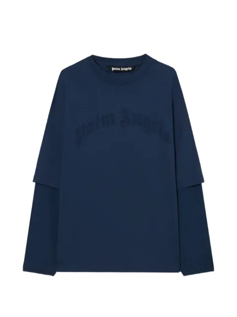 Palm Angels curved logo double long-sleeve T-shirt