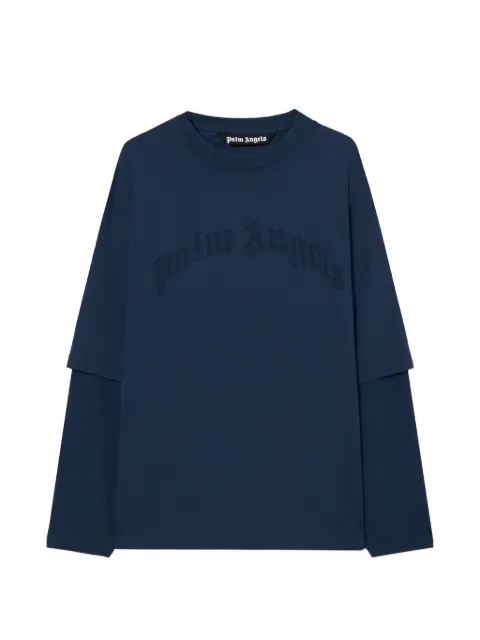 Palm Angels 커브 로고 더블 긴소매 티셔츠