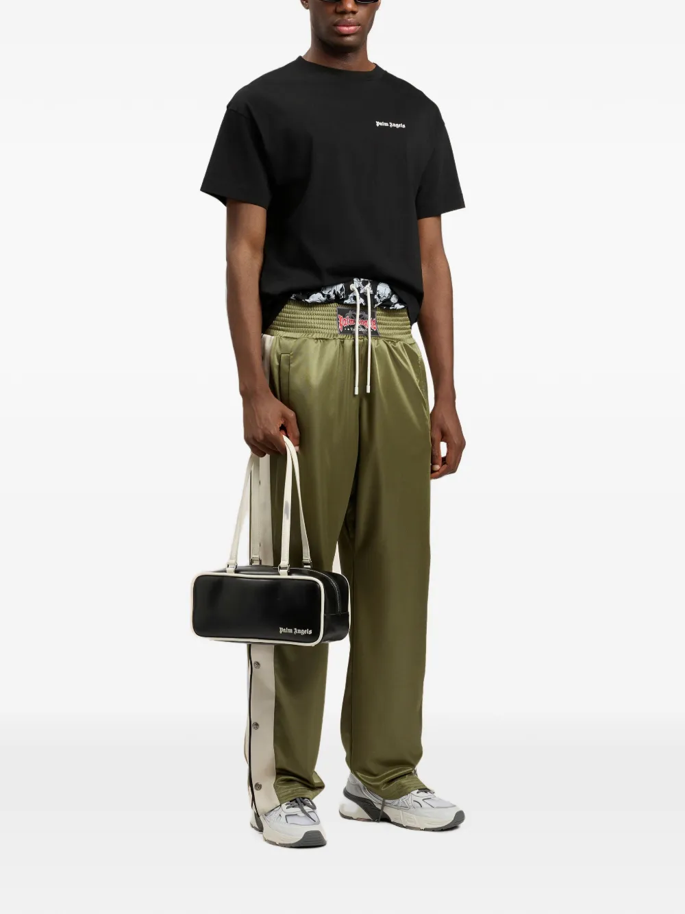 Palm Angels Drie T-shirts met logodetail Zwart