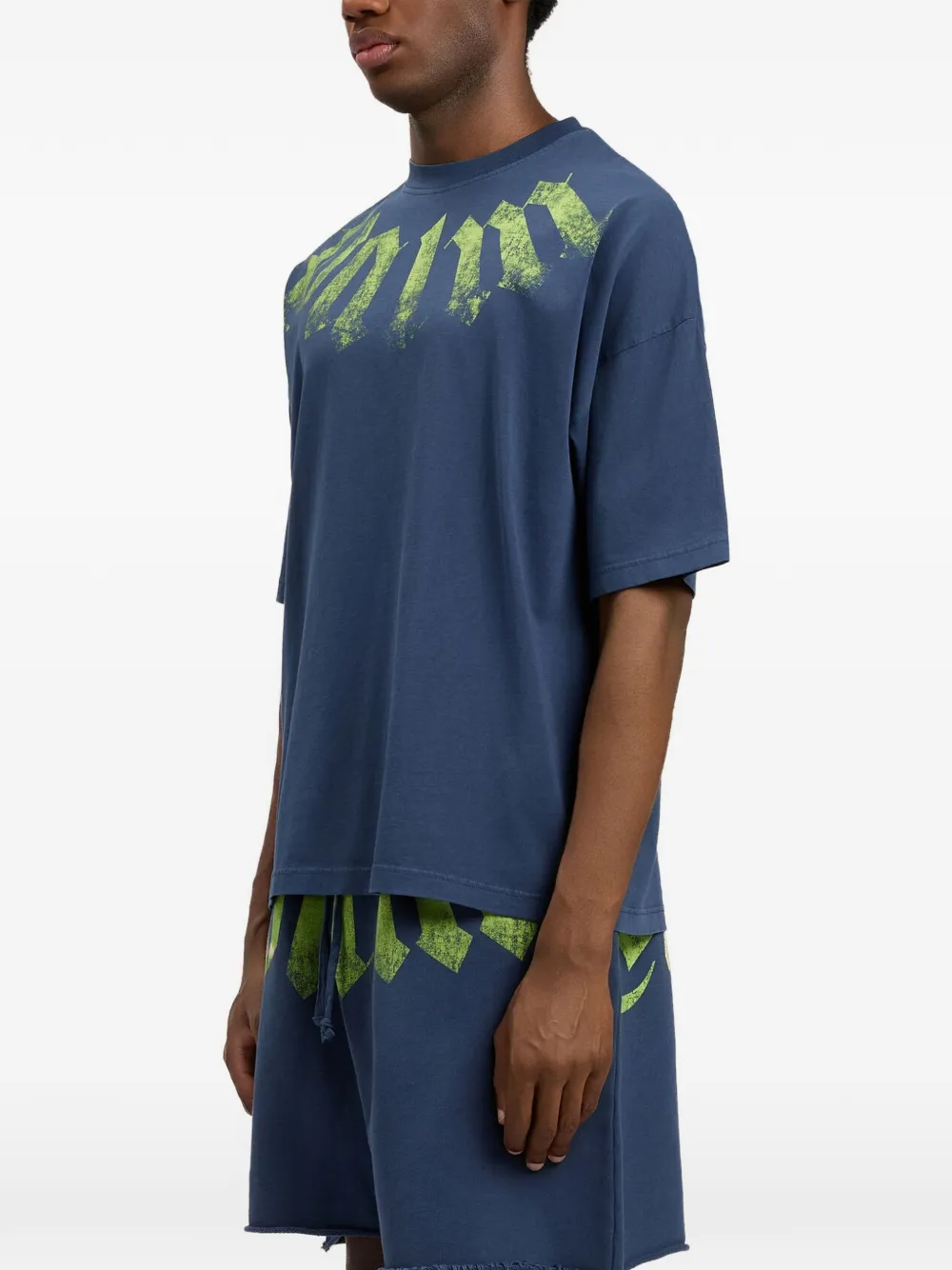 Palm Angels T-shirt met logoprint Blauw