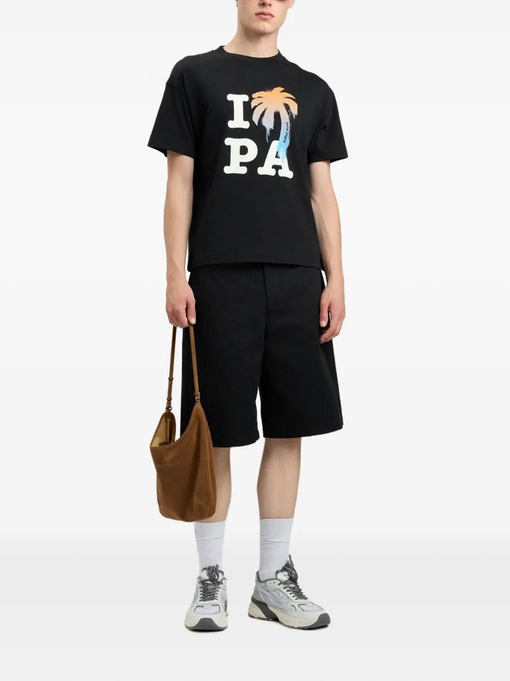 Palm Angels T-shirt met ronde hals Zwart