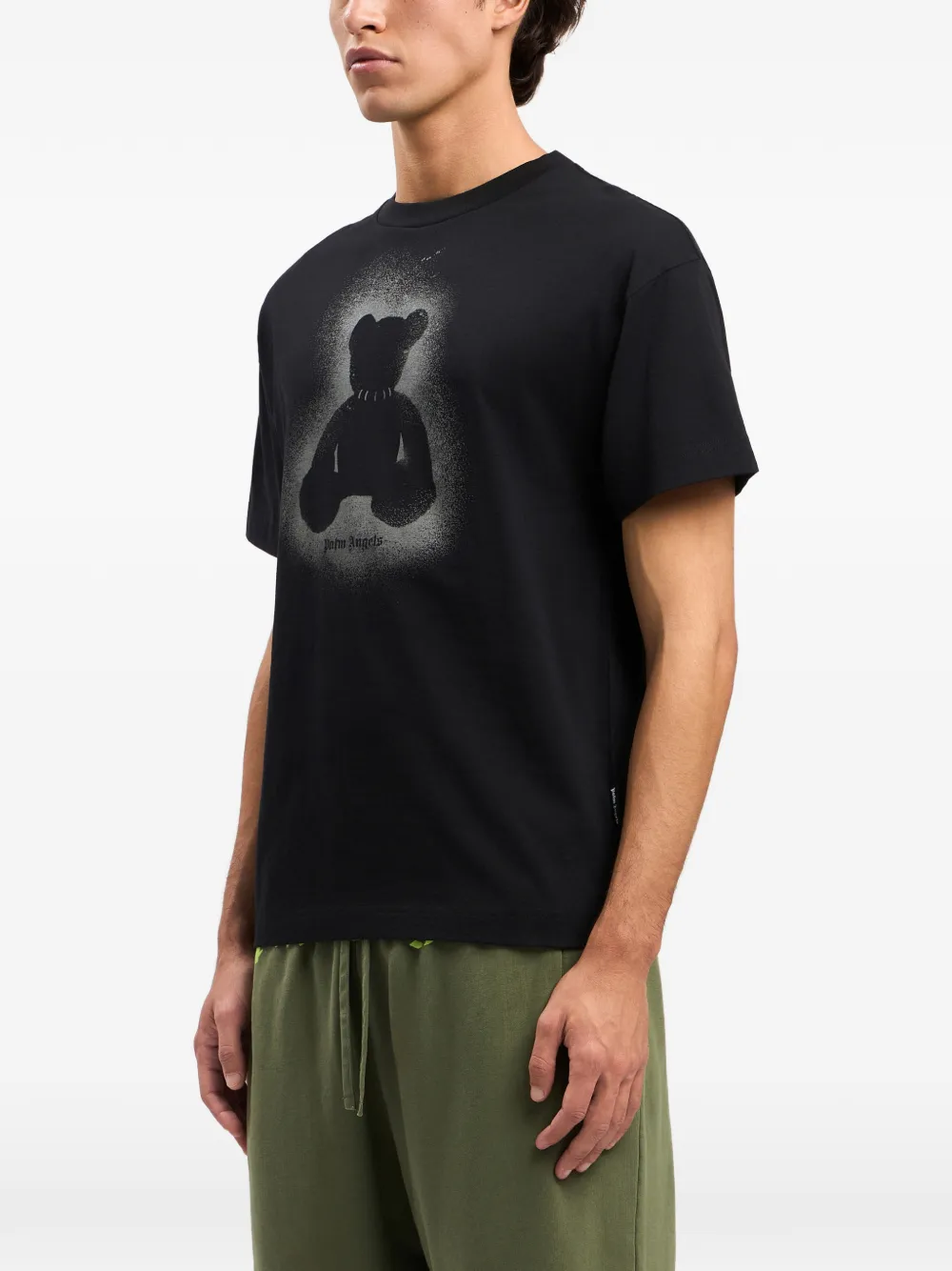 Palm Angels Spray Bear T-shirt met print Zwart