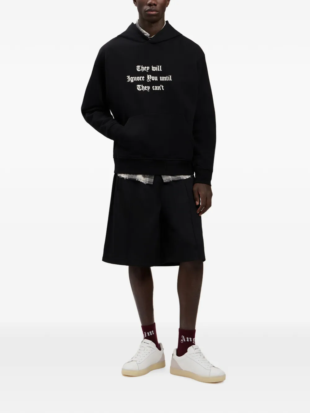 Palm Angels Hoodie met tekst Zwart