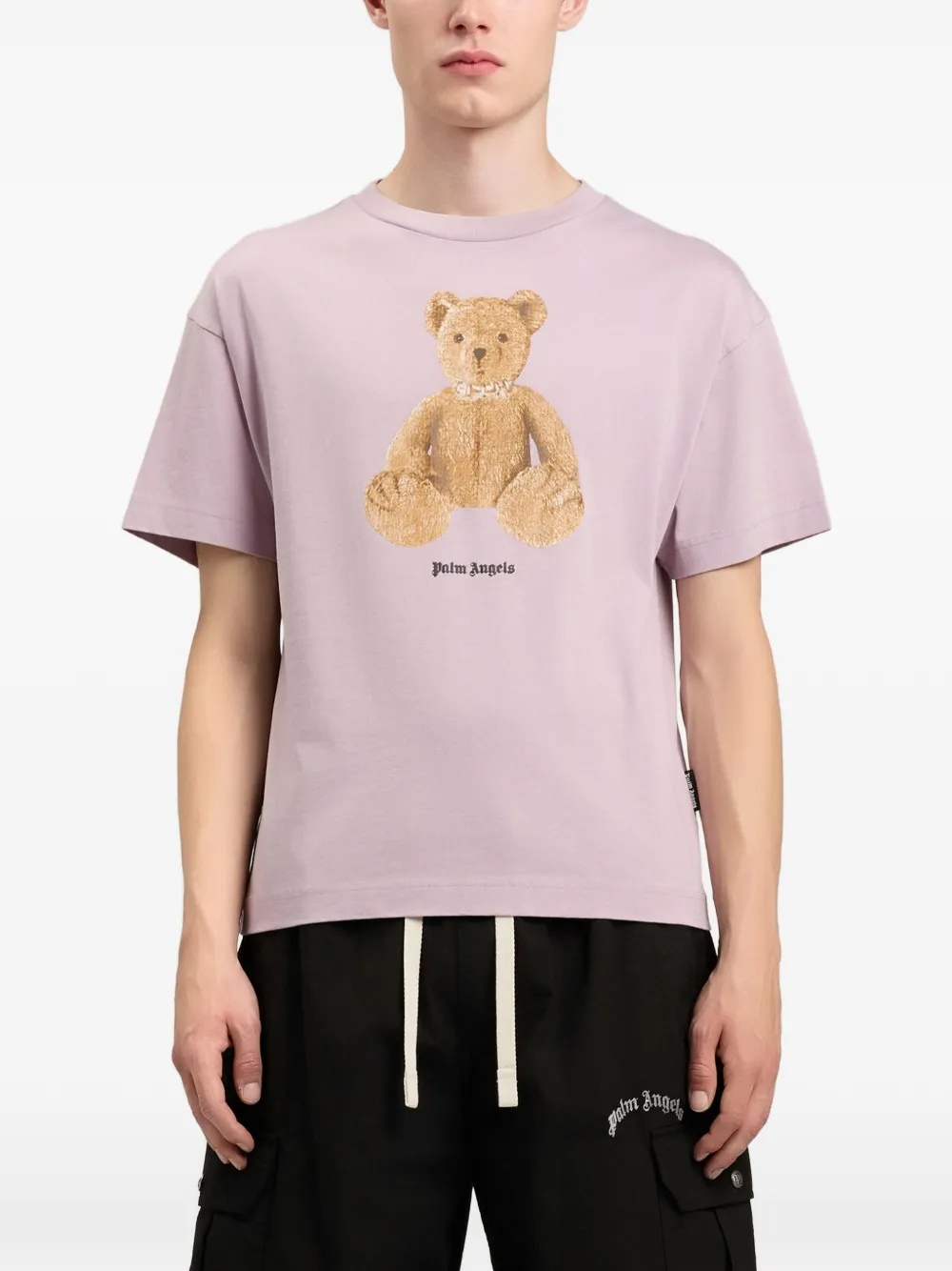 Palm Angels T-shirt met grafische beerprint Paars