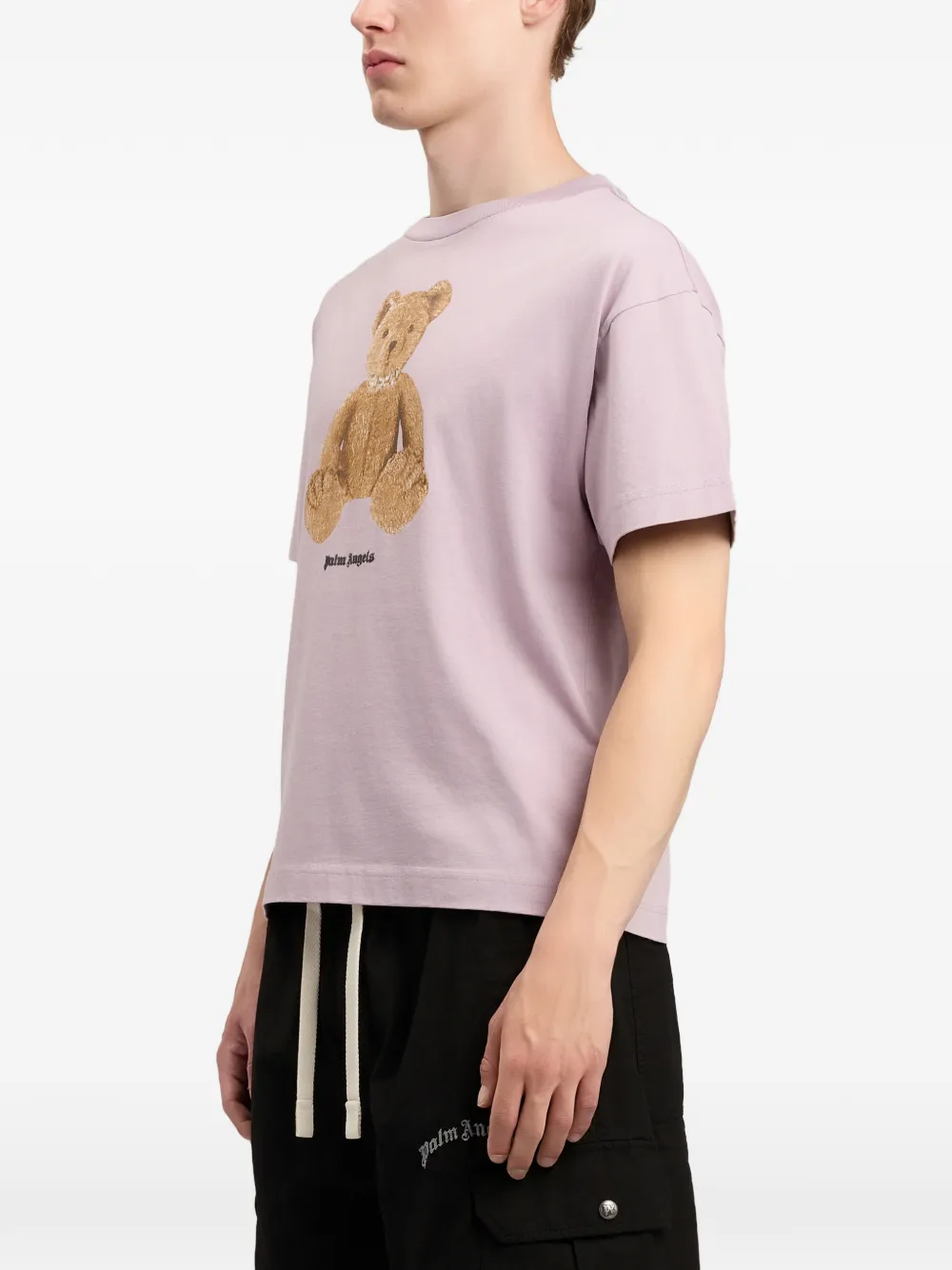 Palm Angels T-shirt met grafische beerprint Paars
