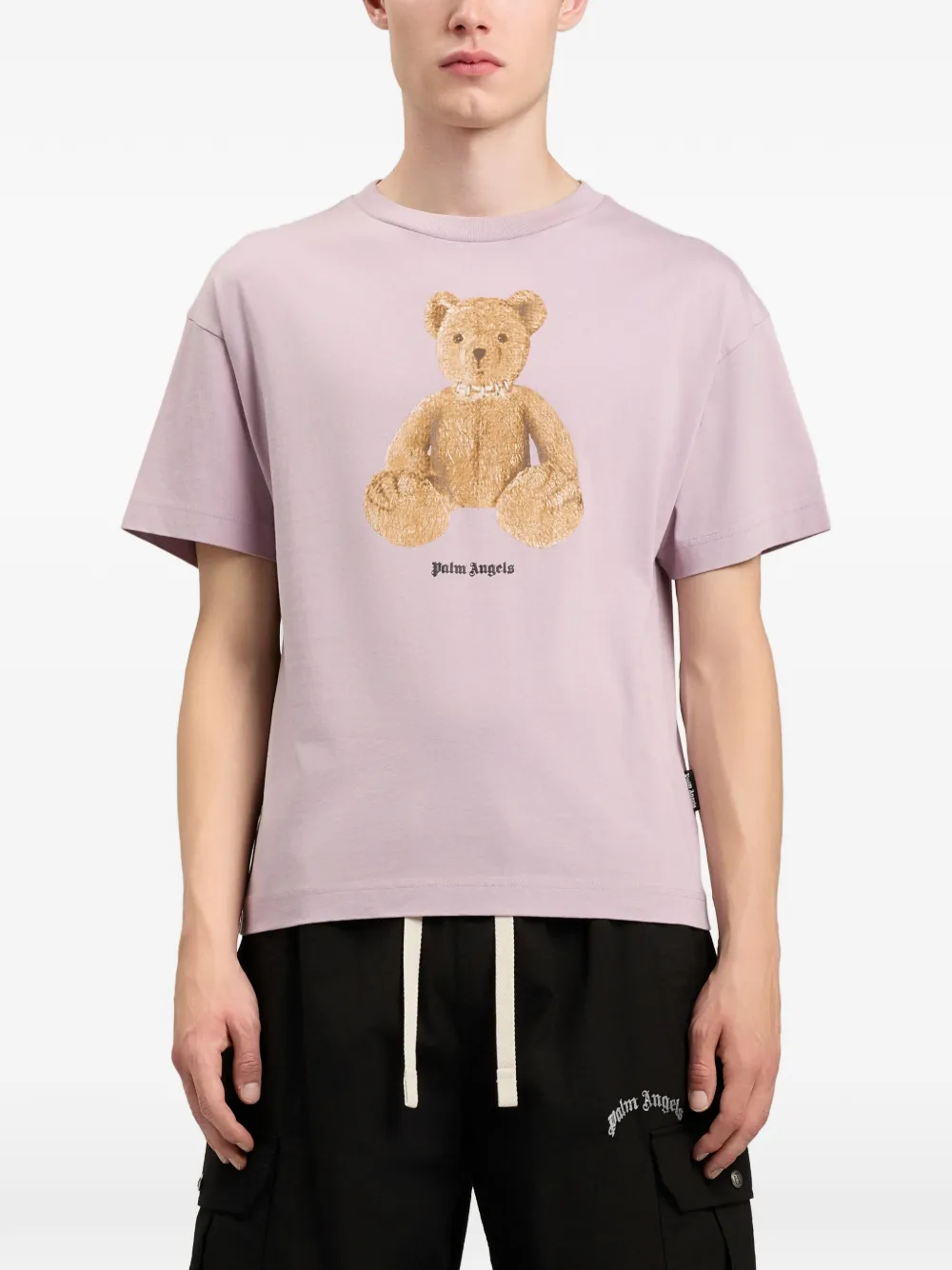 Palm Angels T-shirt met grafische beerprint Paars