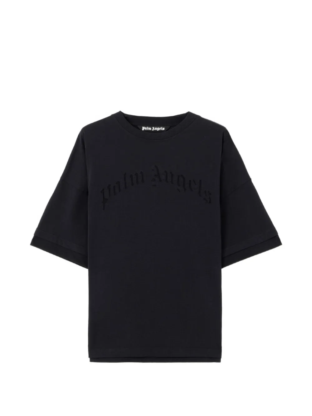 Palm Angels embroidered curved-logo double T-shirt - Nero