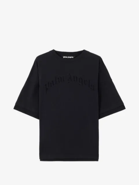 Palm Angels embroidered curved-logo double T-shirt