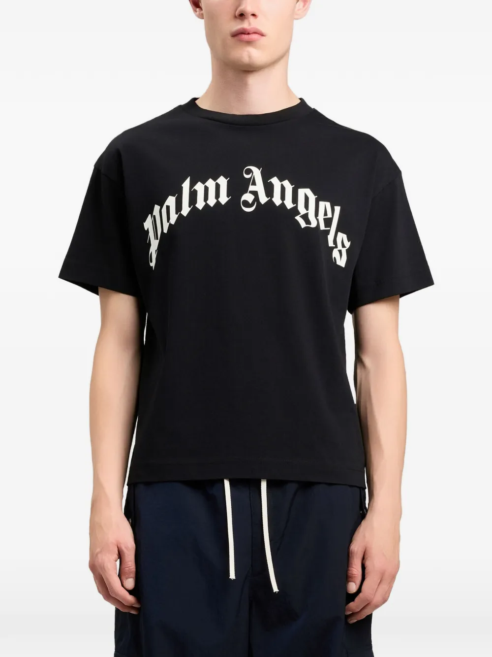 Palm Angels T-shirt met logo Zwart